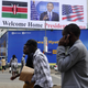Men walk past a billboard in Nairobi, Kenya, July 22, 2015, welcoming President Barack Obama ahead of his visit. Obama will make his first presidential pilgrimage to his father’s homeland of Kenya as part of his fourth visit to sub-Saharan Africa.
SIMON MAINA/AFP/Getty Images